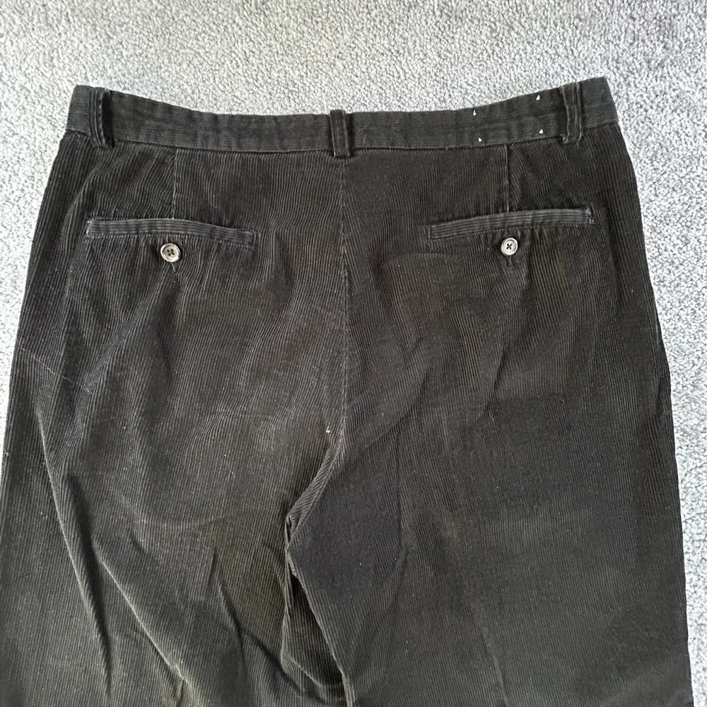 Eddie Bauer Mens 36x29 Chino Corduroy Pleated Black Pants Gorpcore Y2K Baggy
